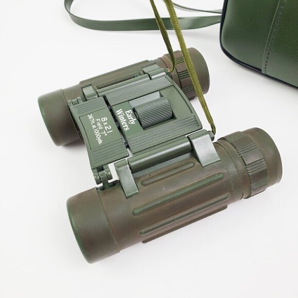 Early Winters Armored Binoculars VTG 8x21 Field 7º Made Japan Zip Bag Paperwork - Picture 12 of 16